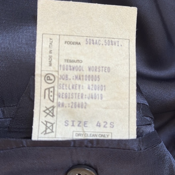 Murano Blazer Sport Coat Wool Navy 42S - Picture 7 of 10
